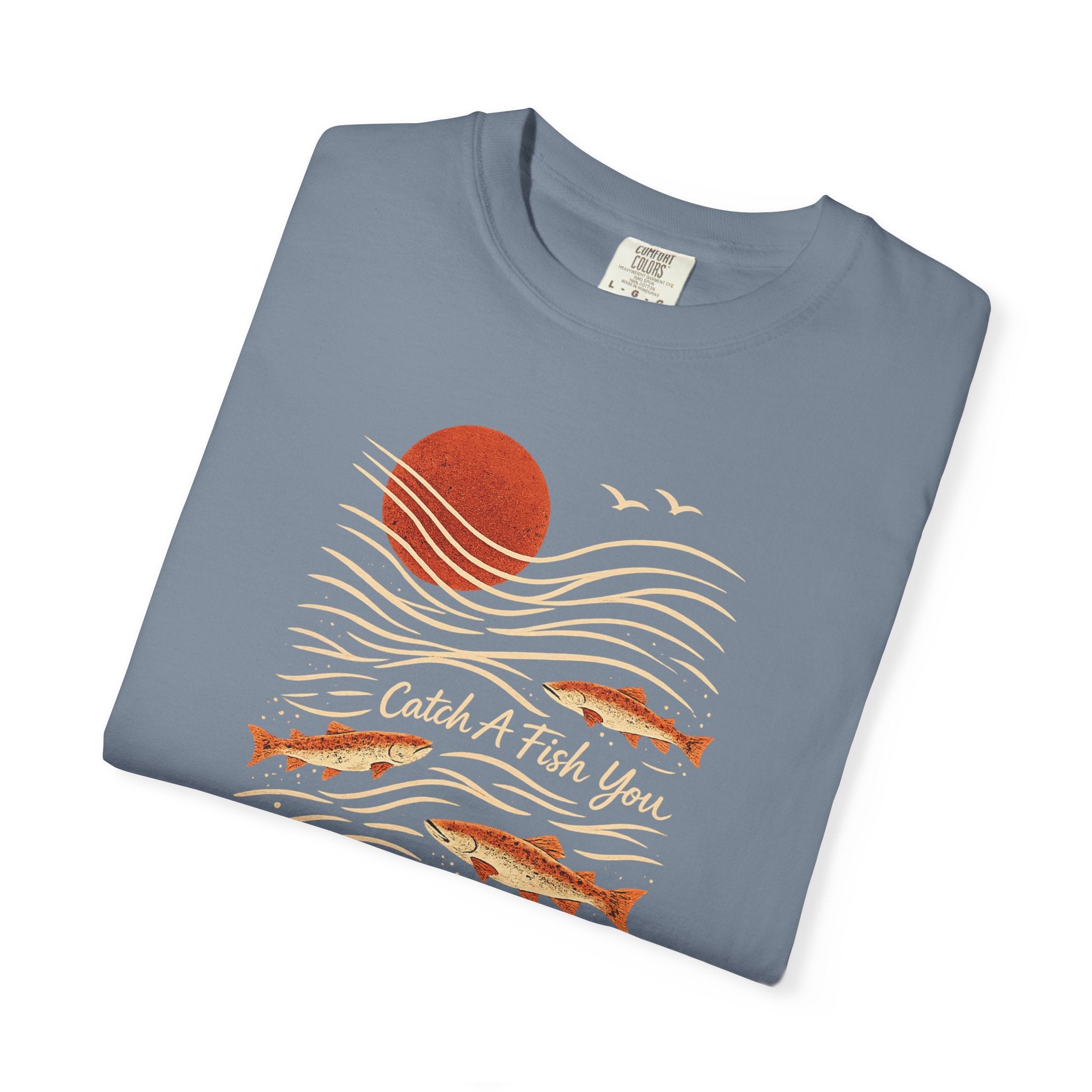 Fishing Sunset T-Shirt — "Catch A Fish You" Retro Coastal Tee