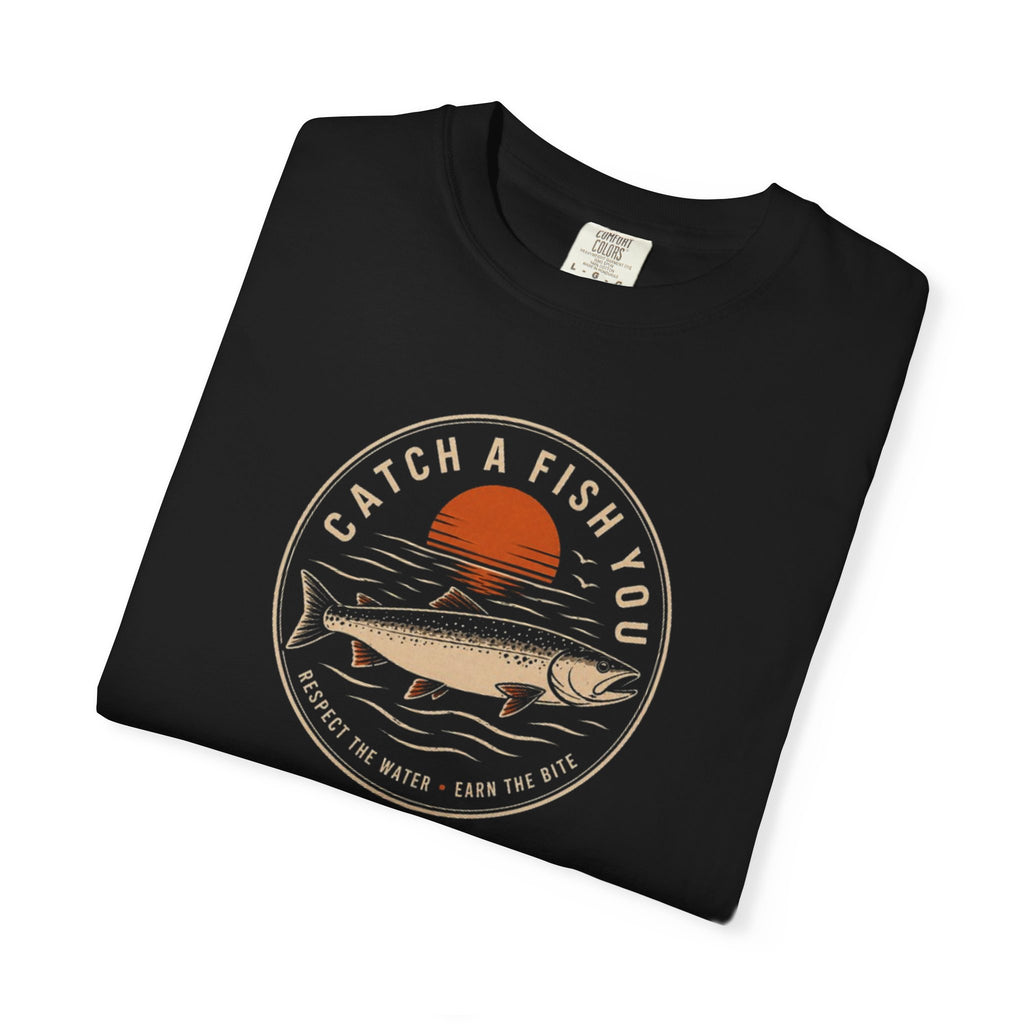 Fishing Graphic T-Shirt — "Catch a Fish You" Retro Sunset