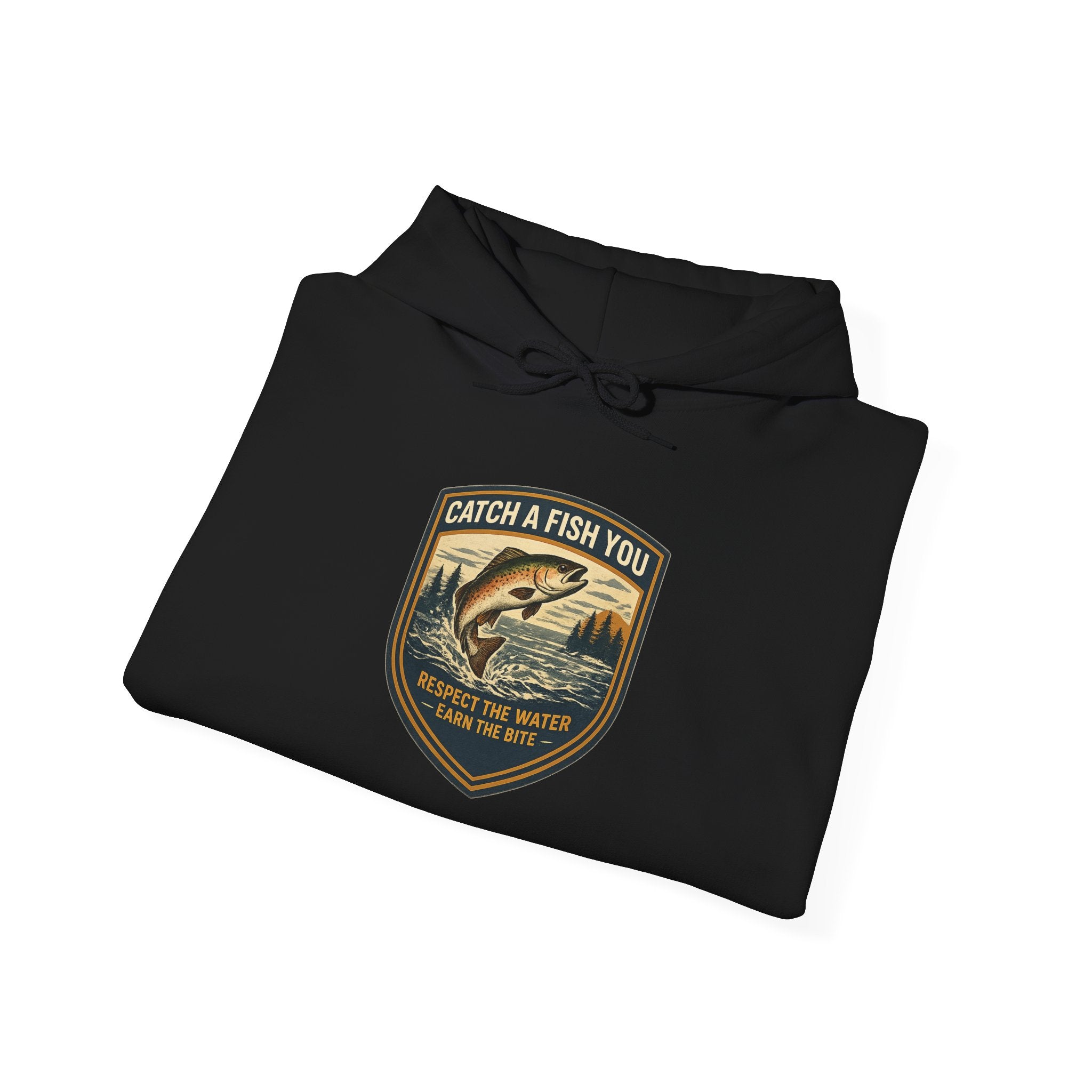 Fishing Badge Hoodie — "Catch a Fish You" Retro Outdoor hoodie