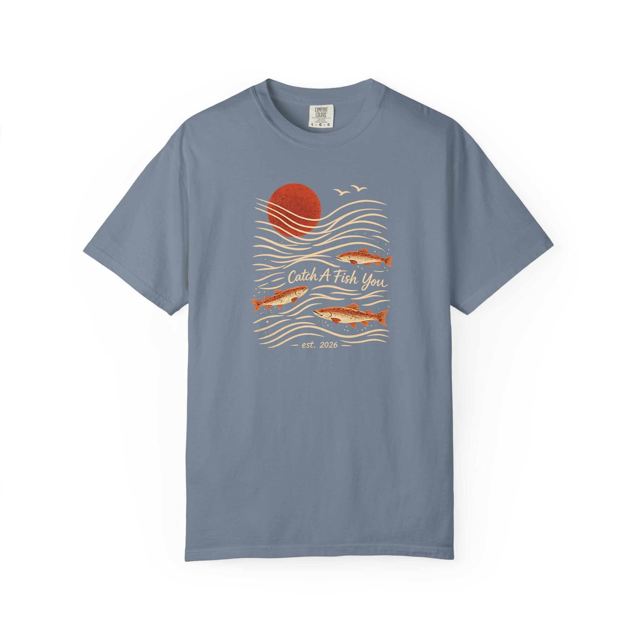 Fishing Sunset T-Shirt — "Catch A Fish You" Retro Coastal Tee