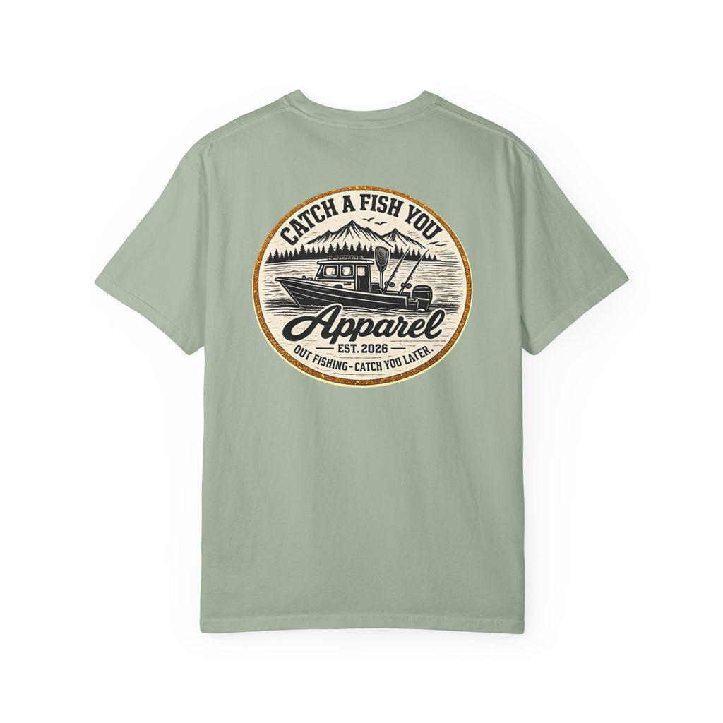 Fishing Boat Graphic T-Shirt — "Catch a Fish You Apparel" Logo Tee