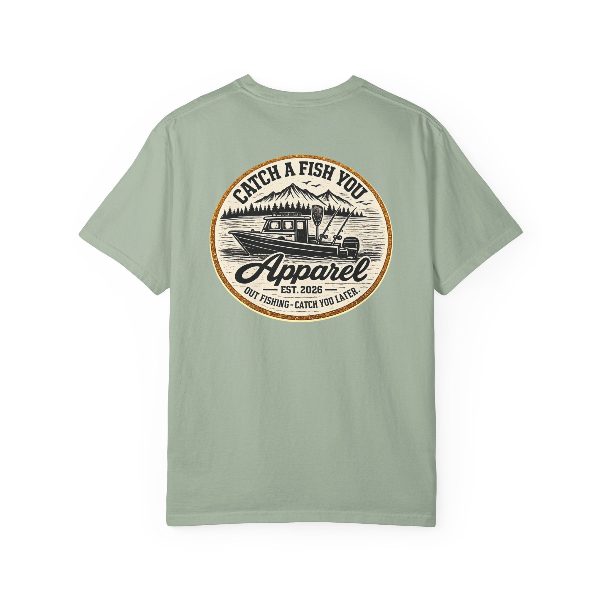 Fishing Boat Graphic T-Shirt — "Catch a Fish You Apparel" Logo Tee