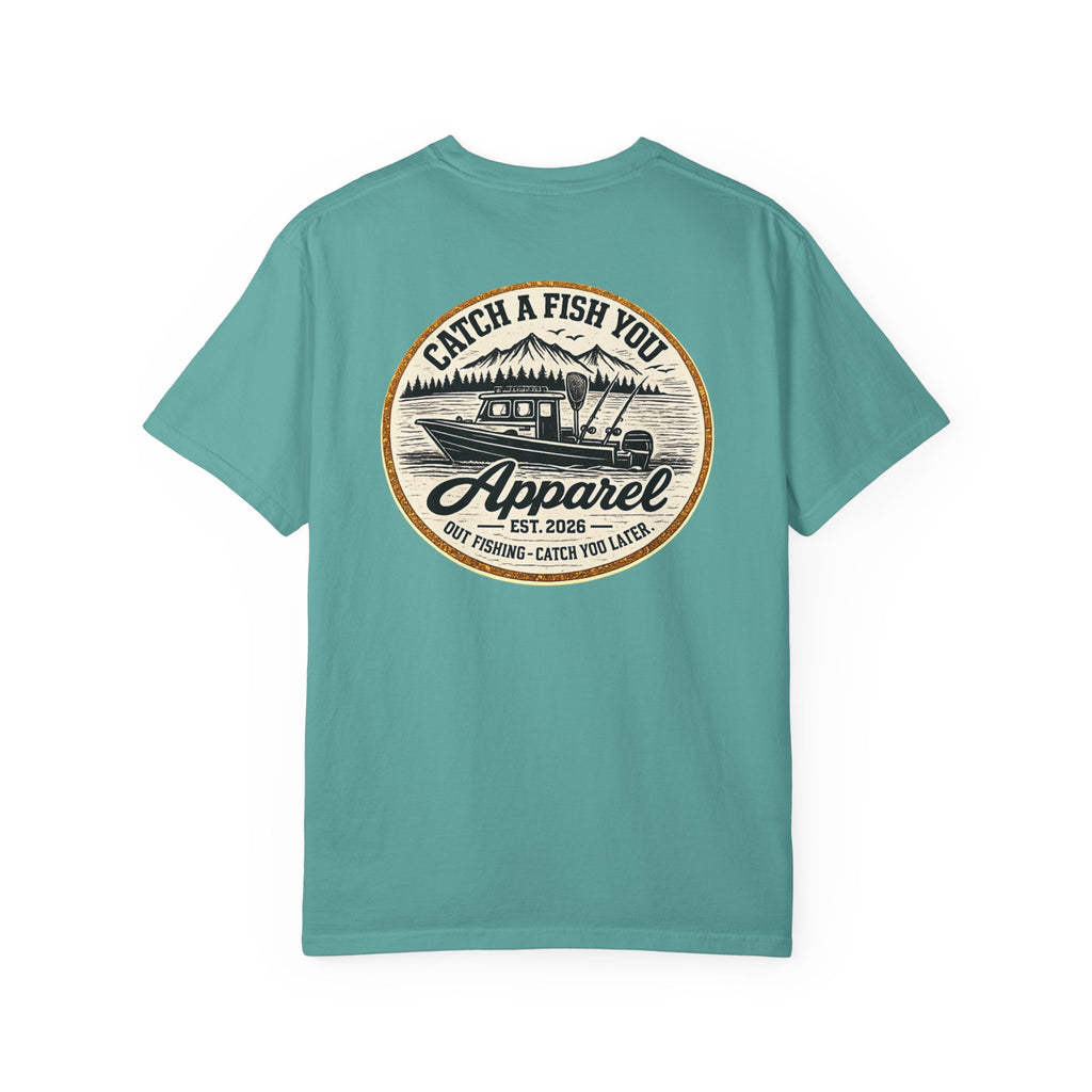 Fishing Boat Graphic T-Shirt — "Catch a Fish You Apparel" Logo Tee