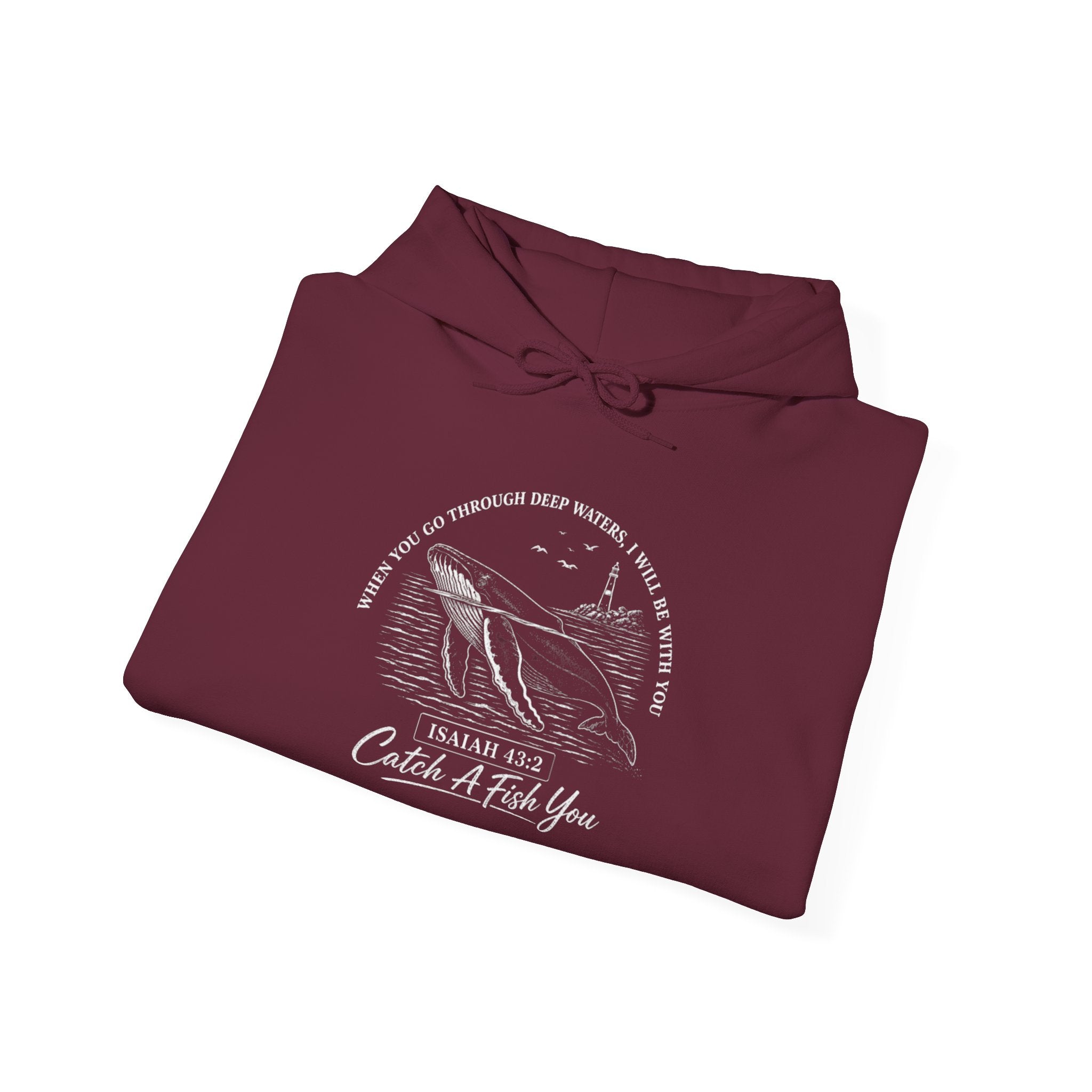 Fishing Hoodie - Whale Design "Catch A Fish You" Graphic Hoodie