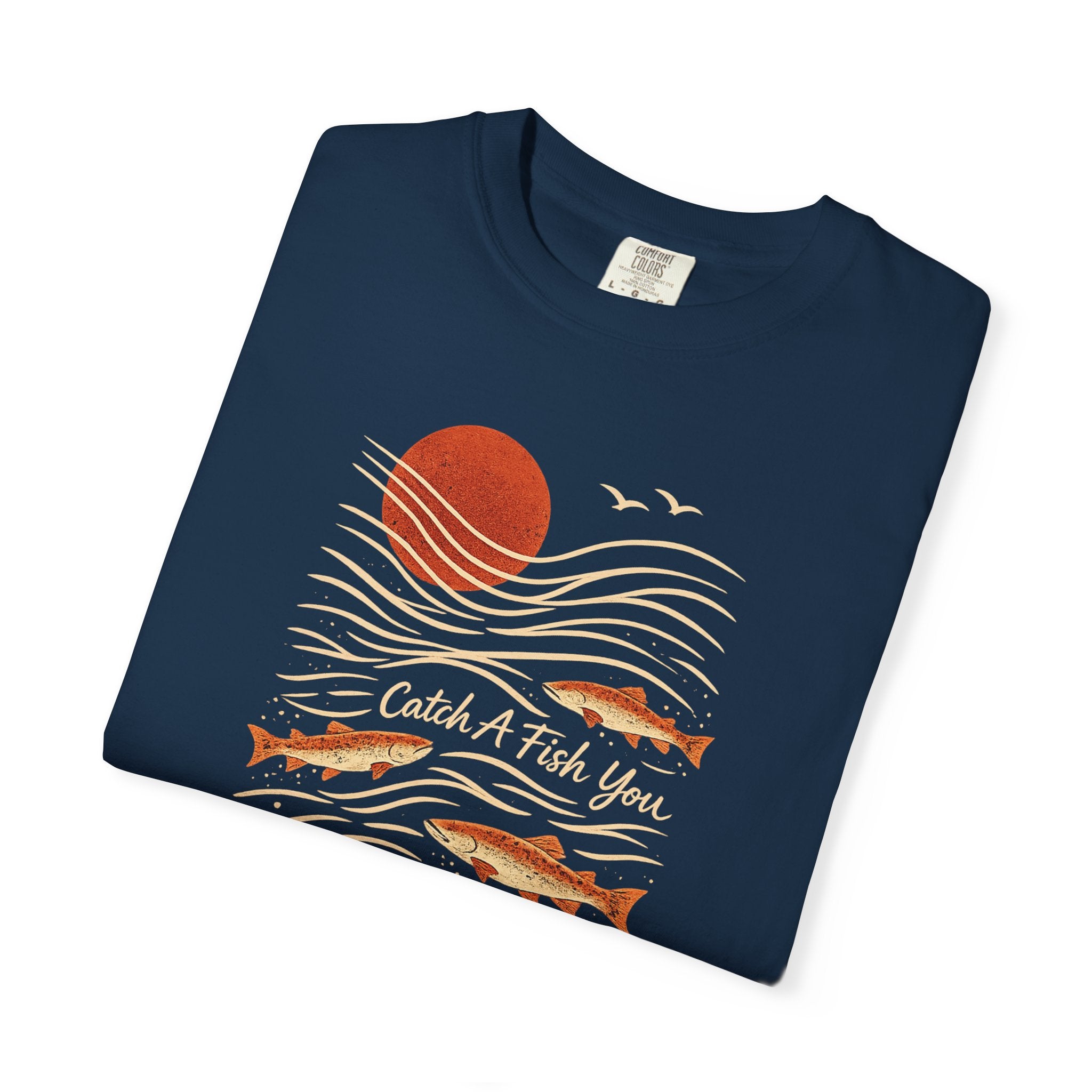 Fishing Sunset T-Shirt — "Catch A Fish You" Retro Coastal Tee