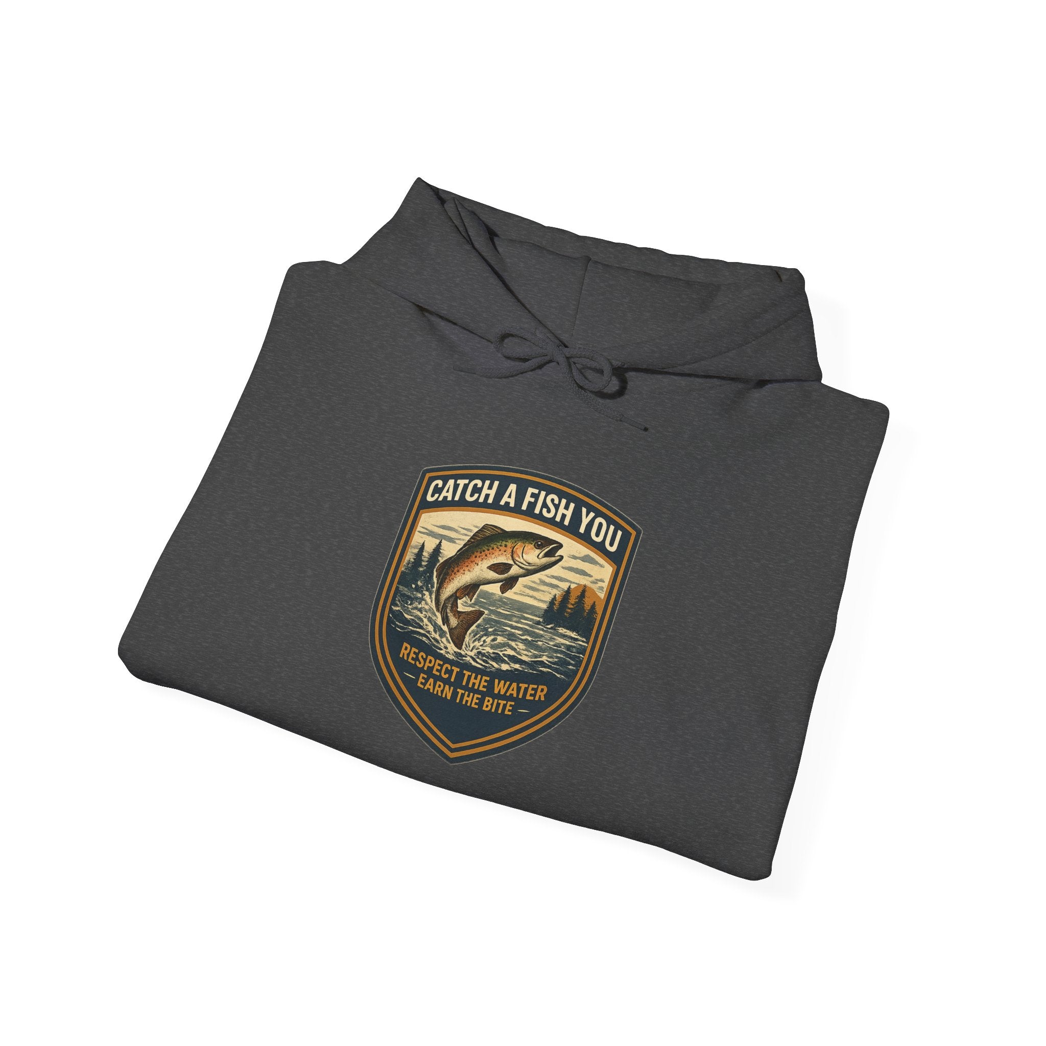 Fishing Badge Hoodie — "Catch a Fish You" Retro Outdoor hoodie