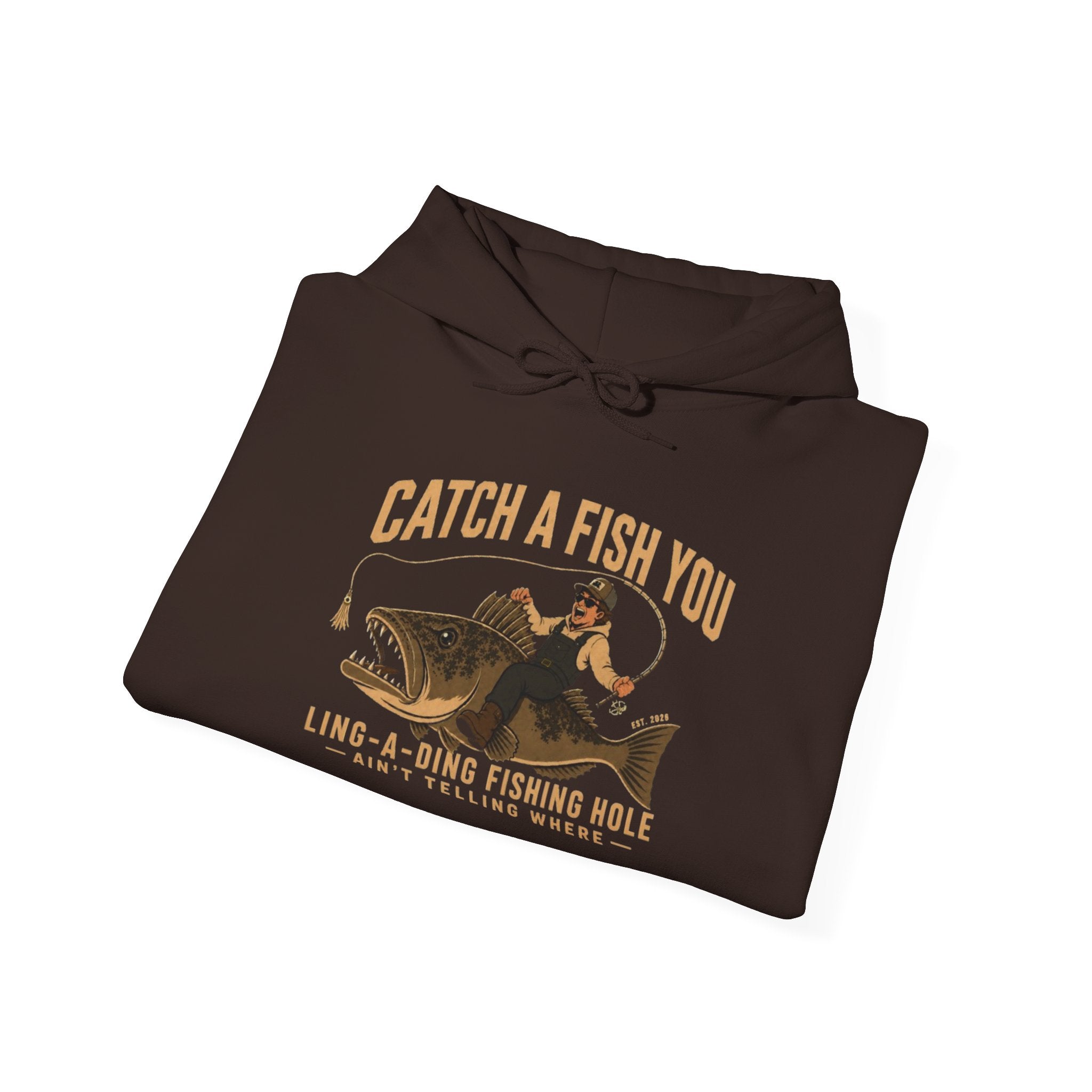 Fishing Hoodie – "Catch a Fish You" Vintage Lake Fishing Sweatshirt