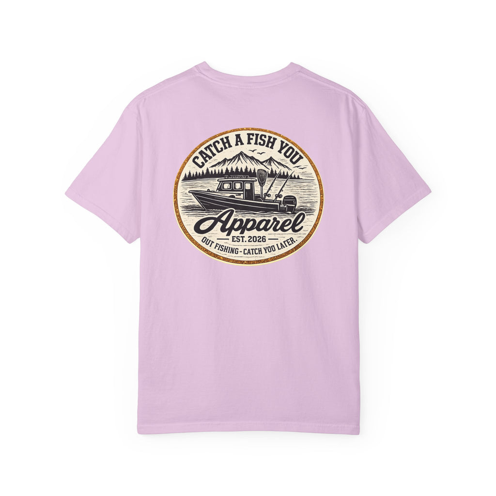 Fishing Boat Graphic T-Shirt — "Catch a Fish You Apparel" Logo Tee