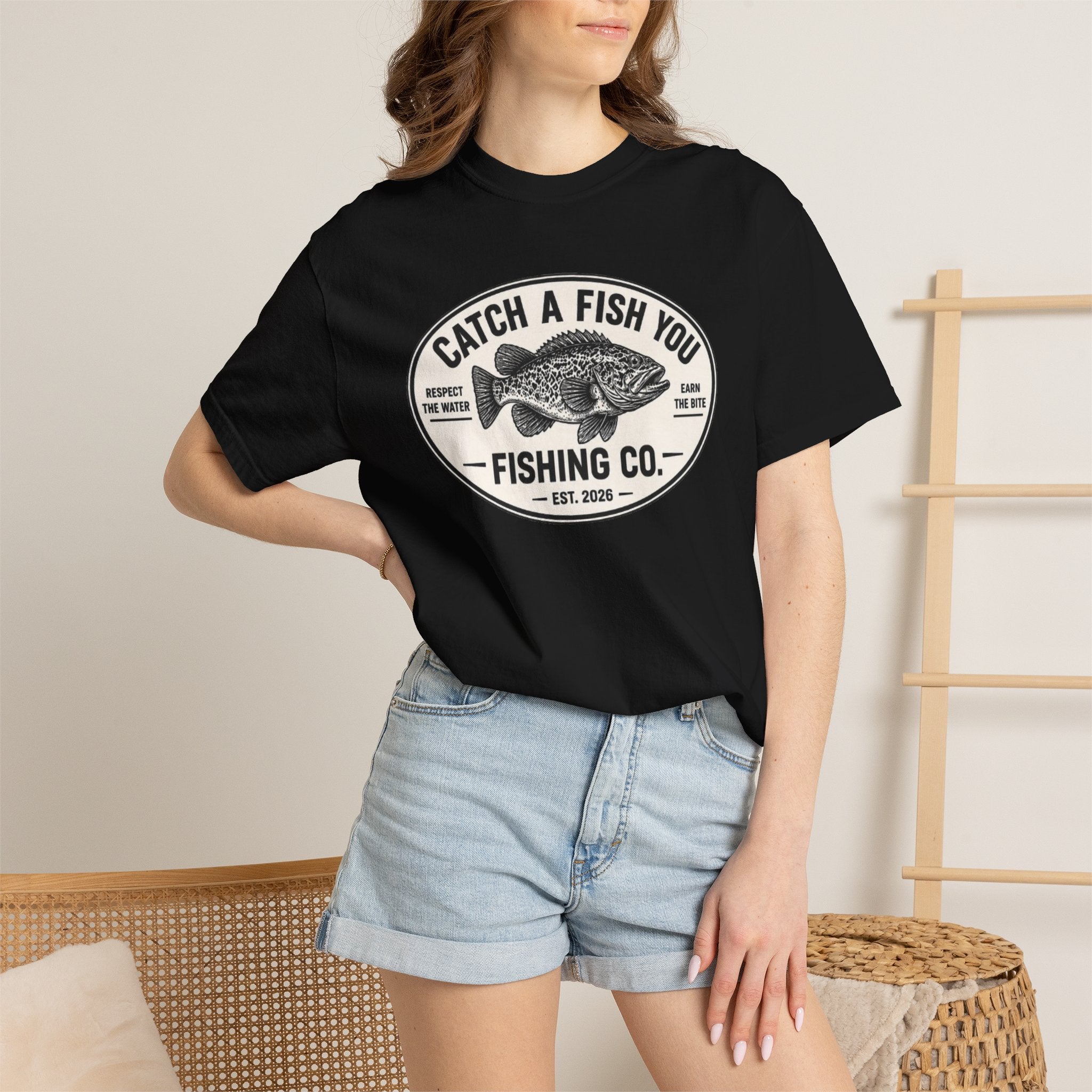 Fishing Co. Vintage Fish Logo T-Shirt — "Catch A Fish You" Graphic Tee