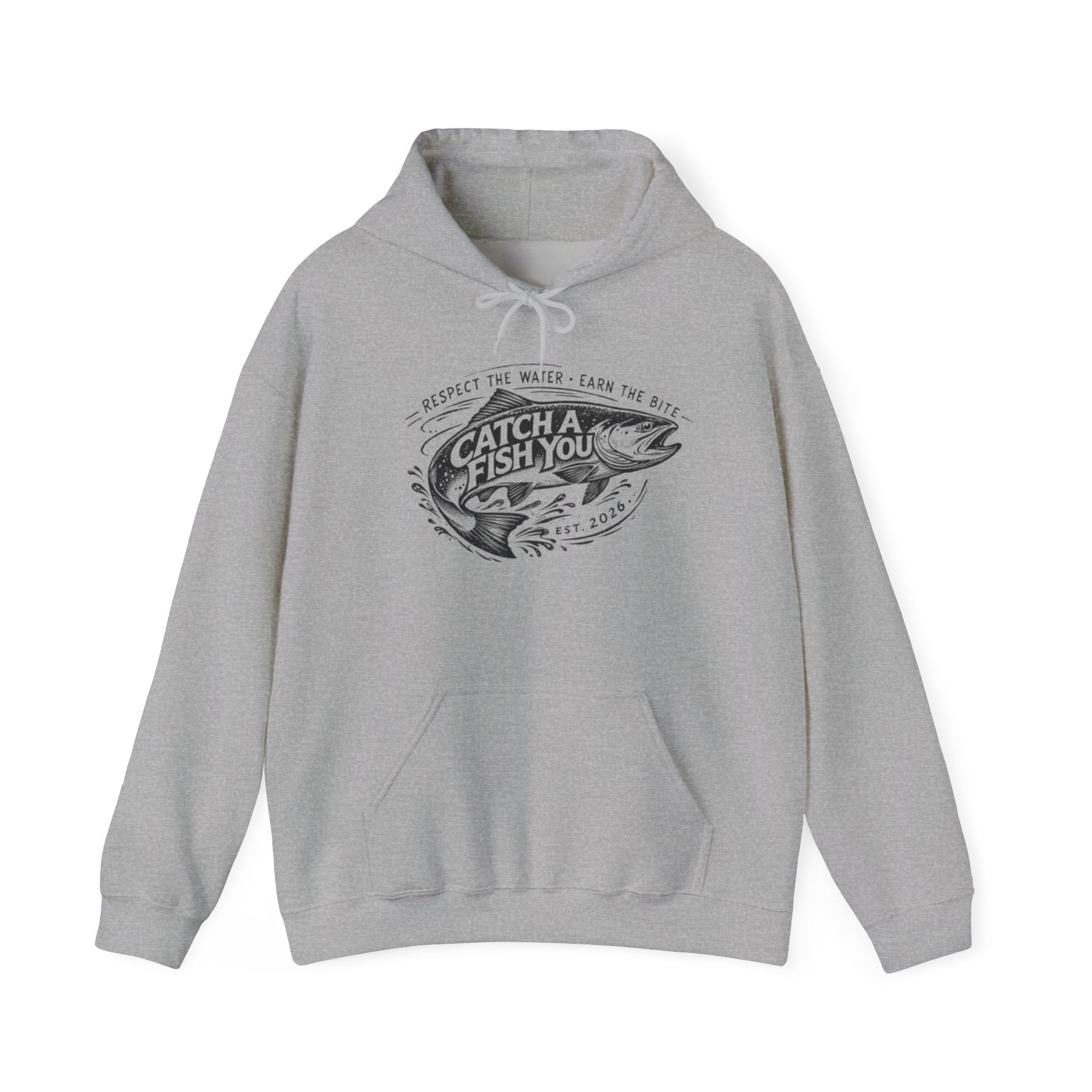 Fishing Hoodie – "Catch a Fish You" Vintage Fish Graphic Hooded Sweatshirt
