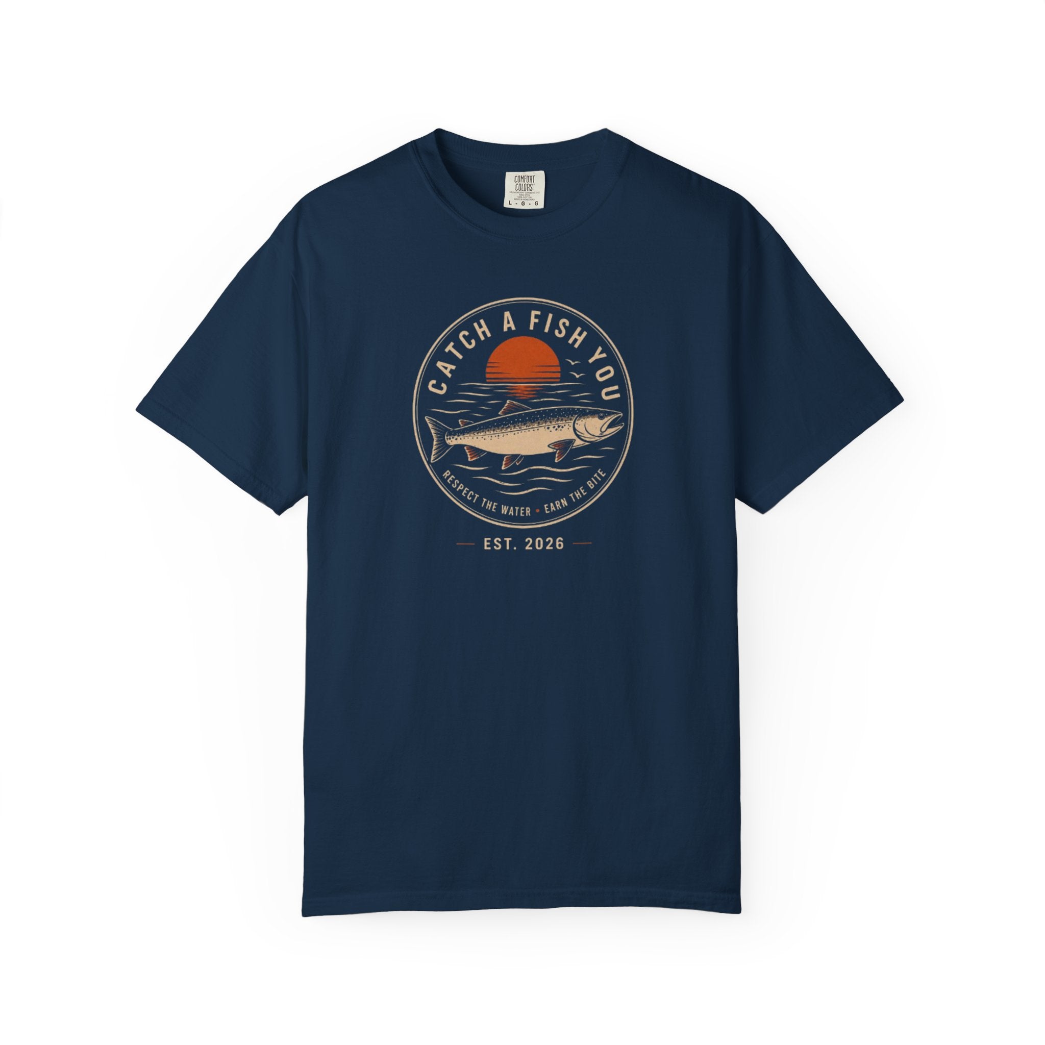 Fishing Graphic T-Shirt — "Catch a Fish You" Retro Sunset