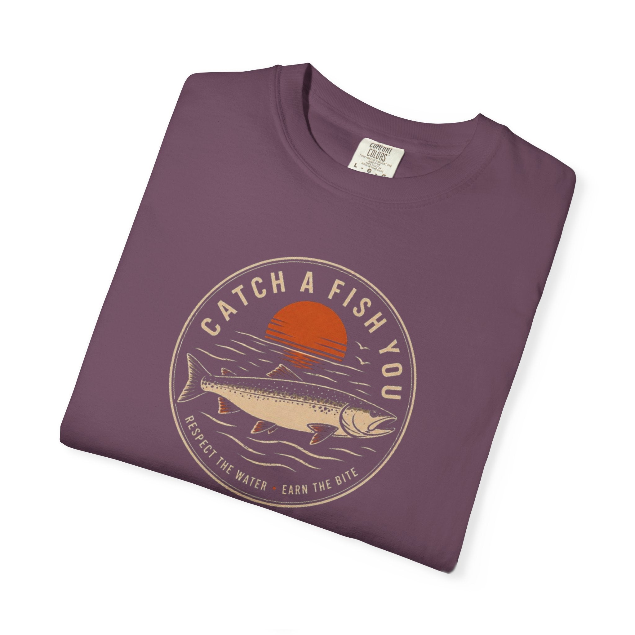 Fishing Graphic T-Shirt — "Catch a Fish You" Retro Sunset