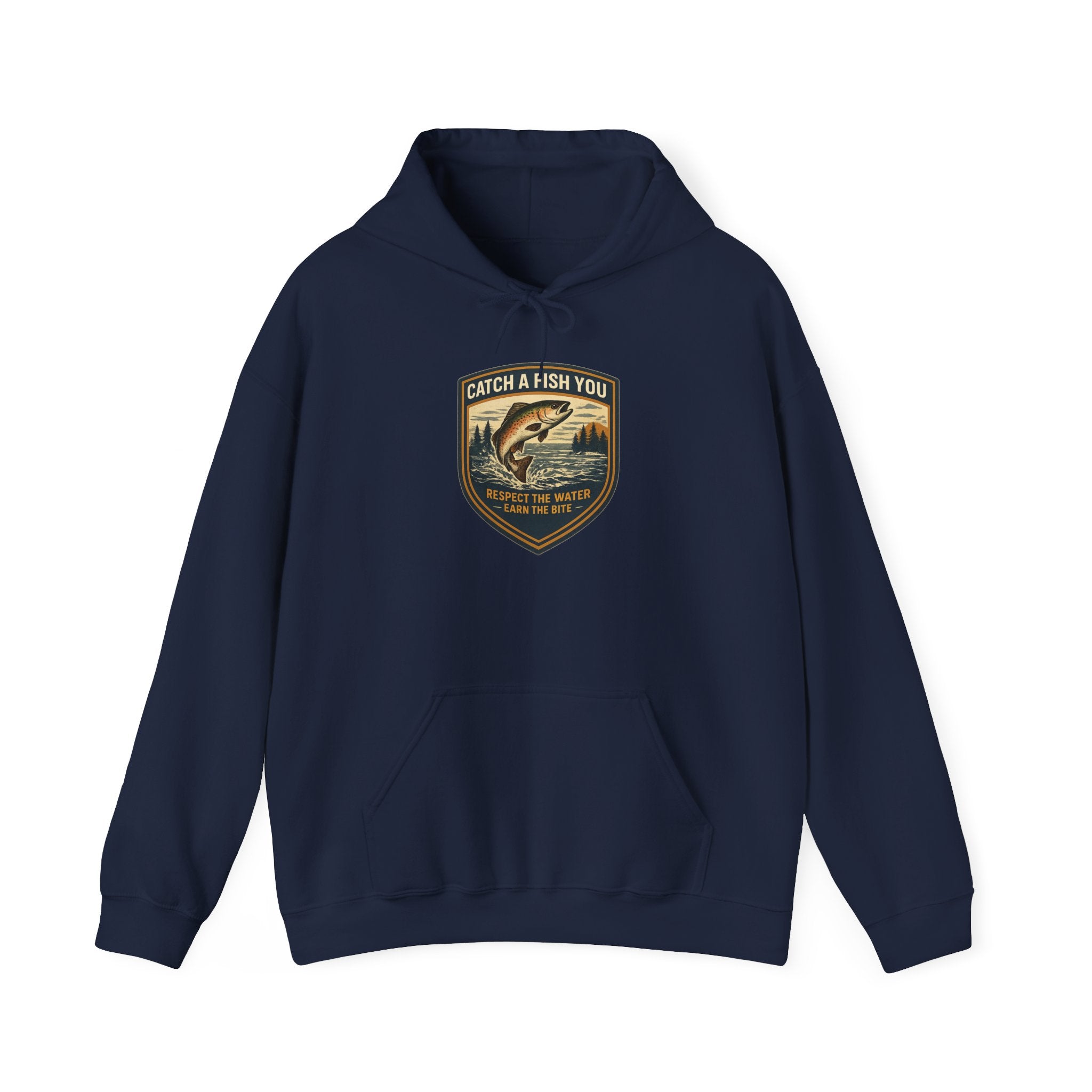 Fishing Badge Hoodie — "Catch a Fish You" Retro Outdoor hoodie