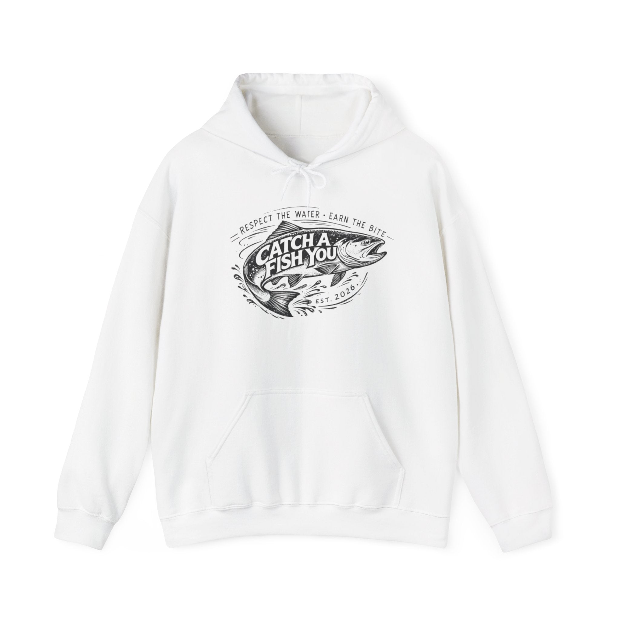 Fishing Hoodie – "Catch a Fish You" Vintage Fish Graphic Hooded Sweatshirt