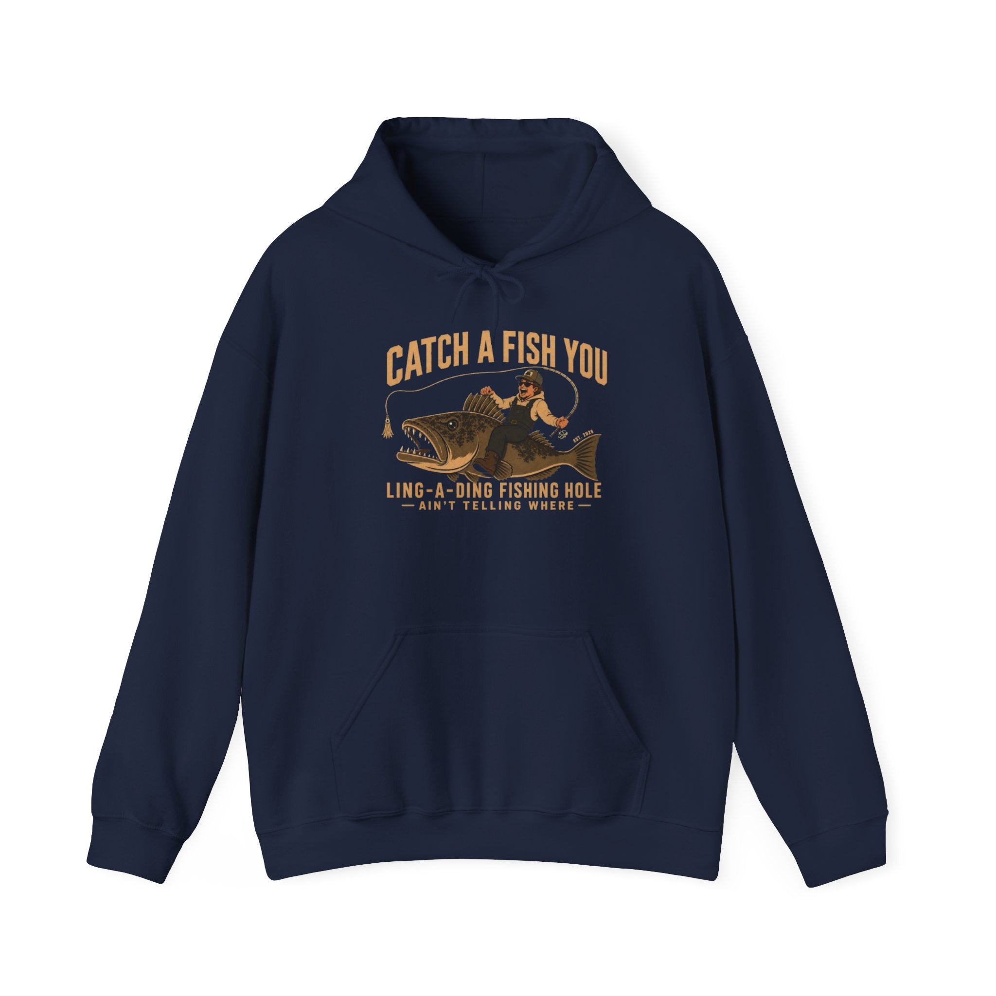 Fishing Hoodie – "Catch a Fish You" Vintage Lake Fishing Sweatshirt