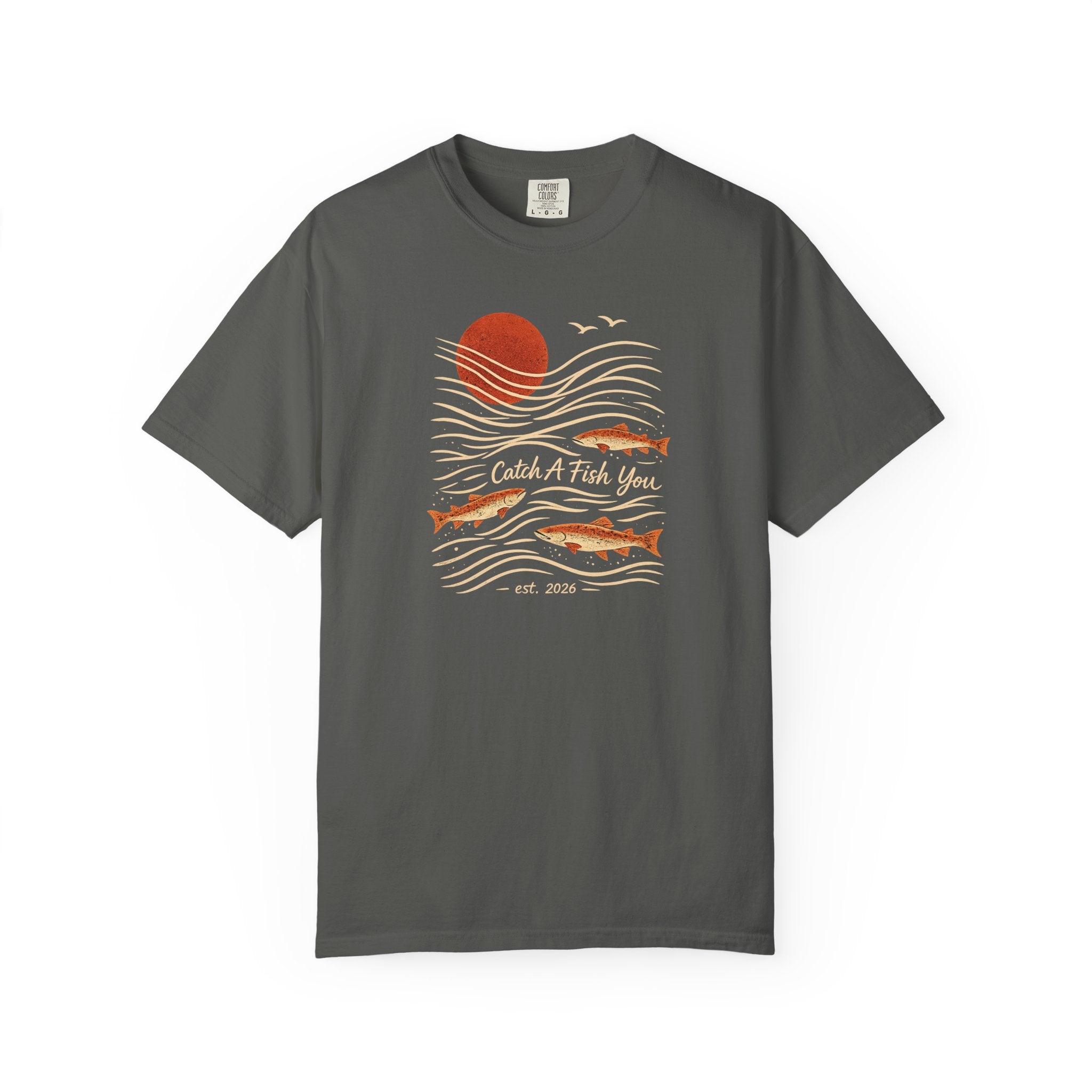 Fishing Sunset T-Shirt — "Catch A Fish You" Retro Coastal Tee