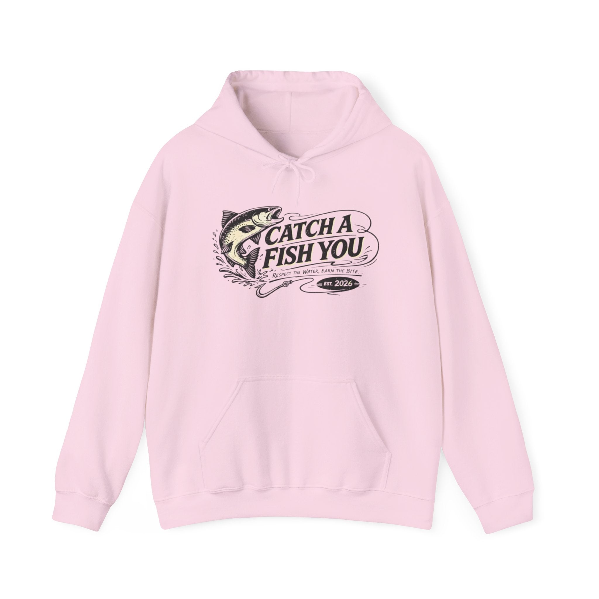 Fishing Hoodie — "Catch A Fish You" Vintage Bass Graphic Sweatshirt