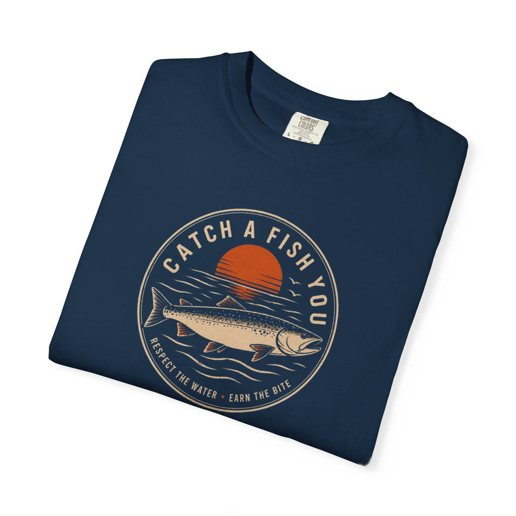 Fishing Graphic T-Shirt — "Catch a Fish You" Retro Sunset