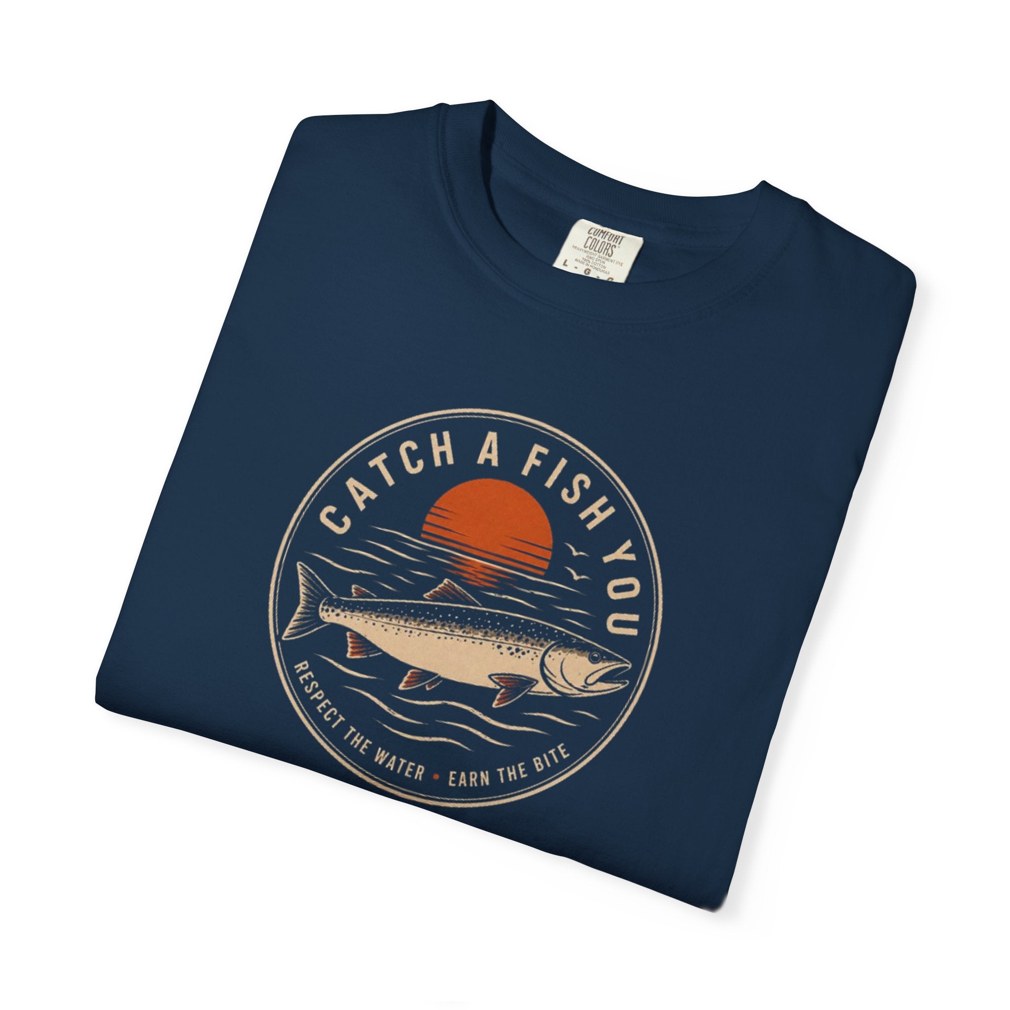 Fishing Graphic T-Shirt — "Catch a Fish You" Retro Sunset