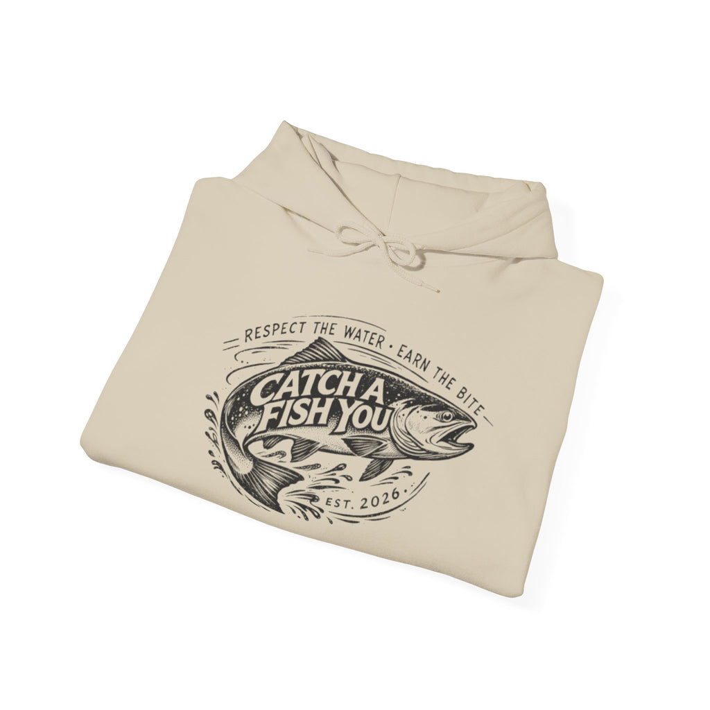 Fishing Hoodie – "Catch a Fish You" Vintage Fish Graphic Hooded Sweatshirt