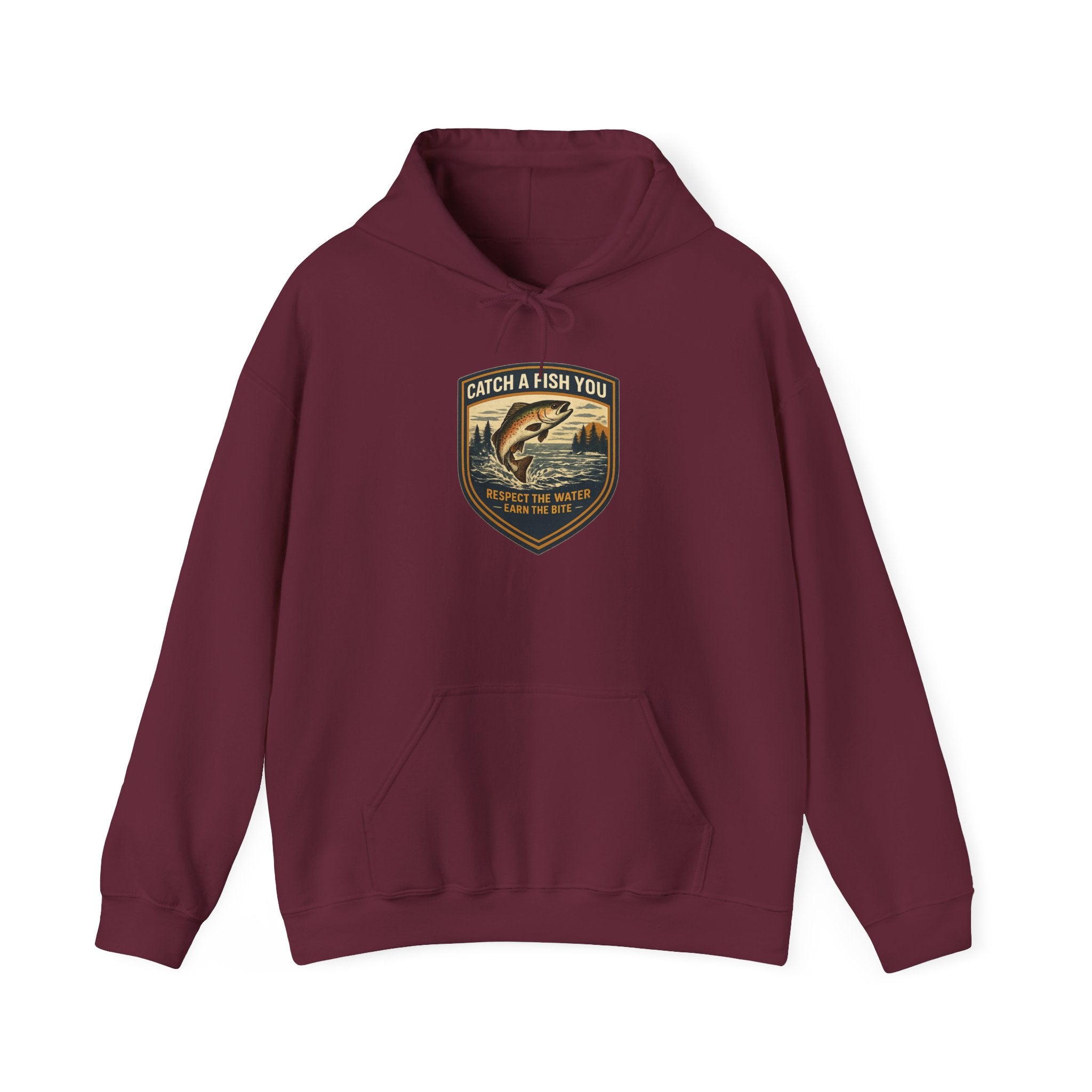 Fishing Badge Hoodie — "Catch a Fish You" Retro Outdoor hoodie