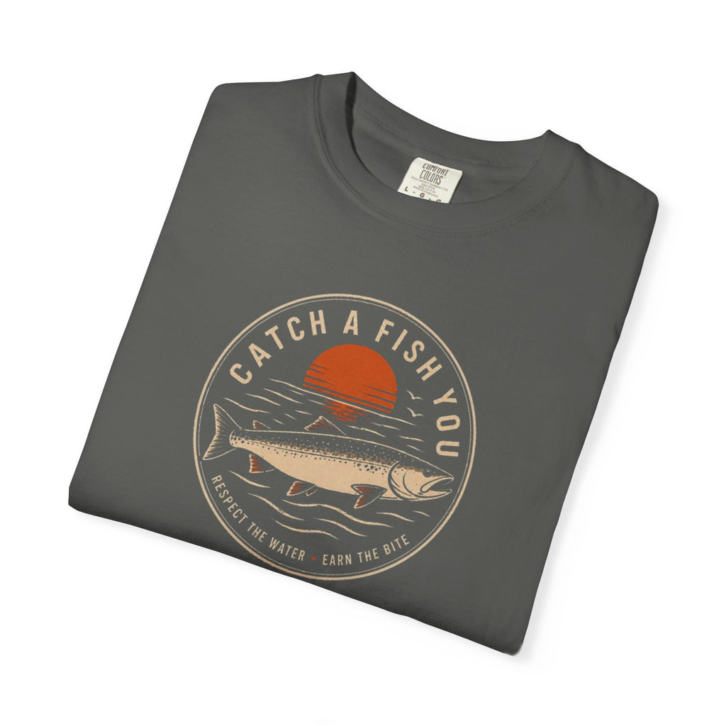 Fishing Graphic T-Shirt — "Catch a Fish You" Retro Sunset