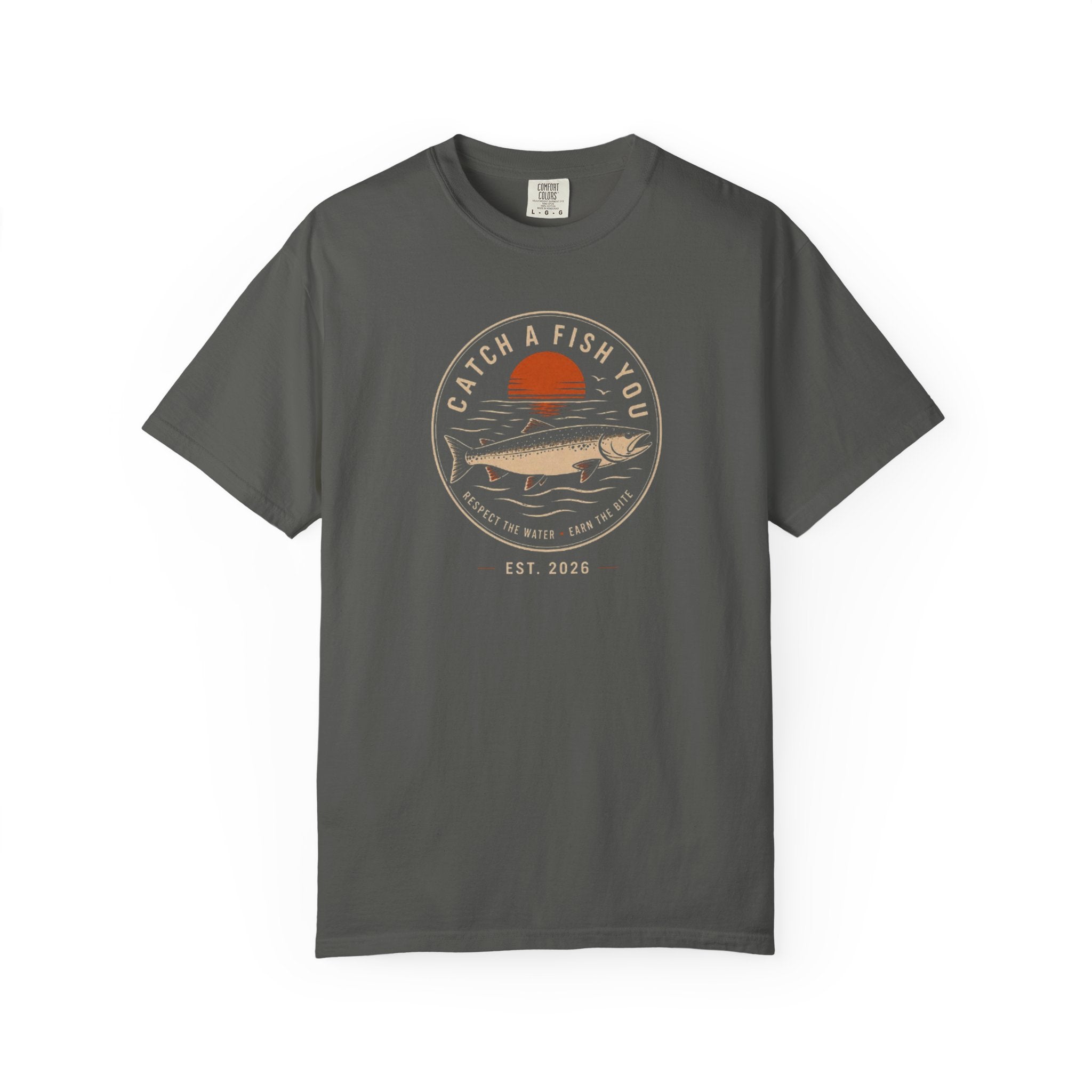Fishing Graphic T-Shirt — "Catch a Fish You" Retro Sunset