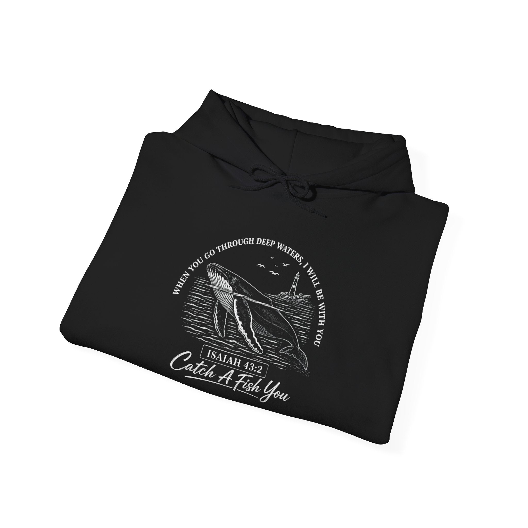 Fishing Hoodie - Whale Design "Catch A Fish You" Graphic Hoodie