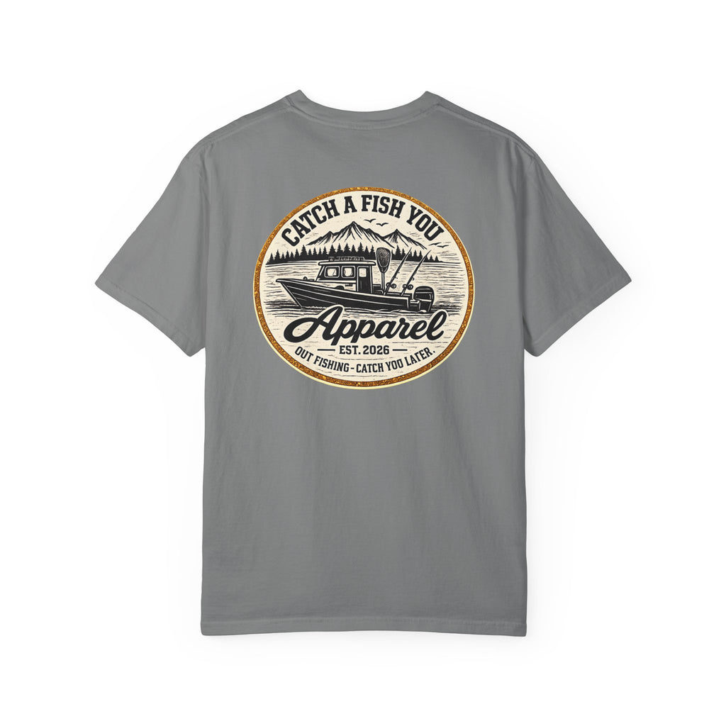 Fishing Boat Graphic T-Shirt — "Catch a Fish You Apparel" Logo Tee