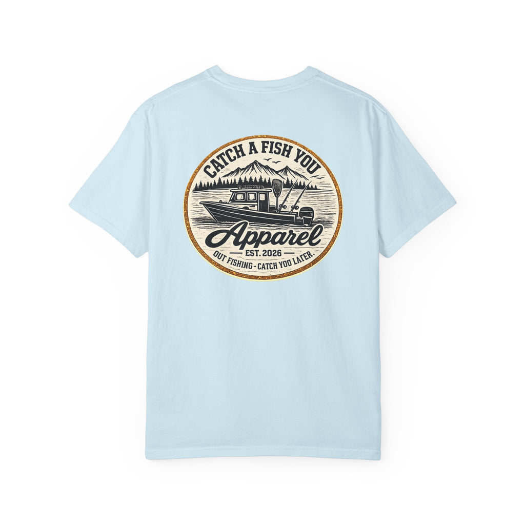 Fishing Boat Graphic T-Shirt — "Catch a Fish You Apparel" Logo Tee
