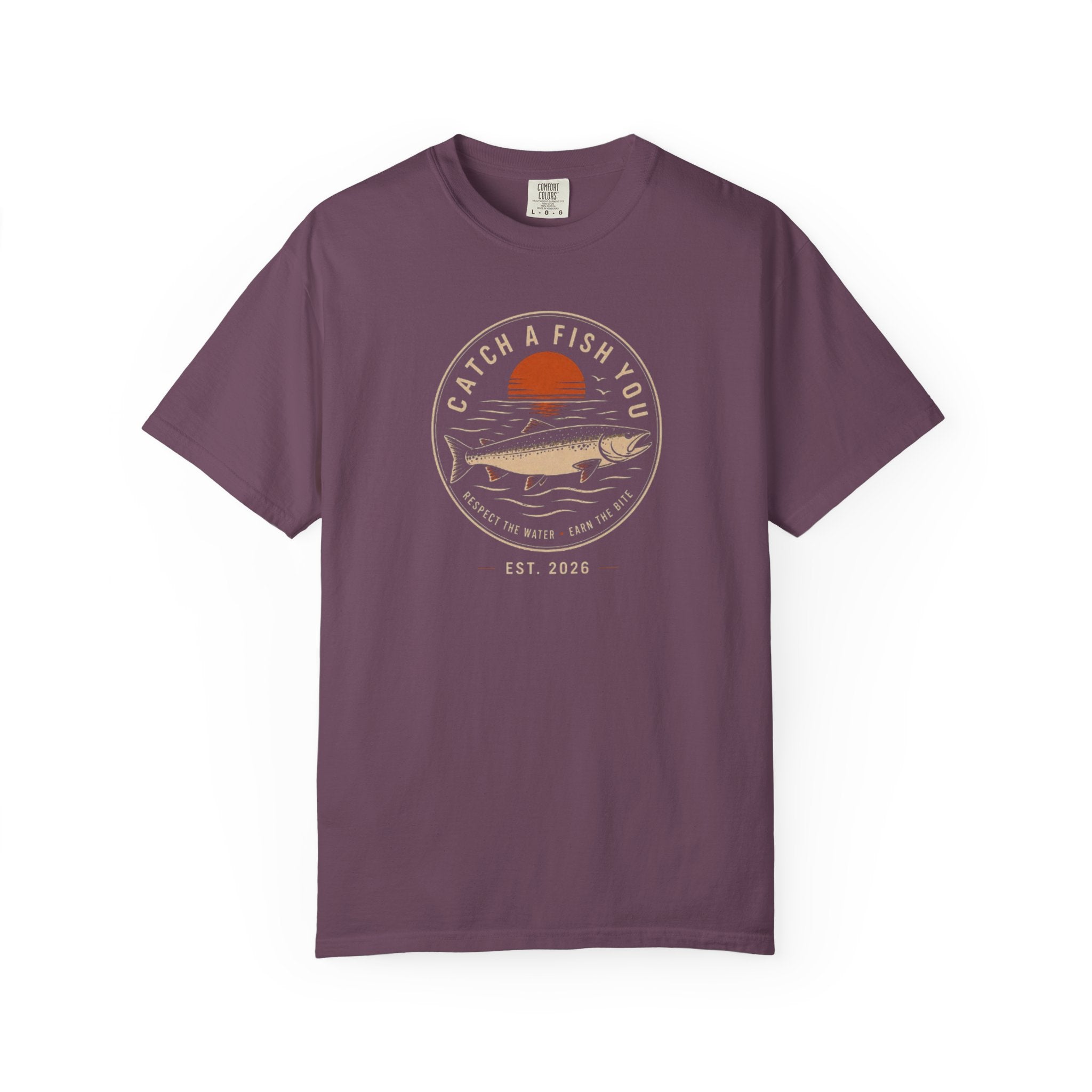 Fishing Graphic T-Shirt — "Catch a Fish You" Retro Sunset