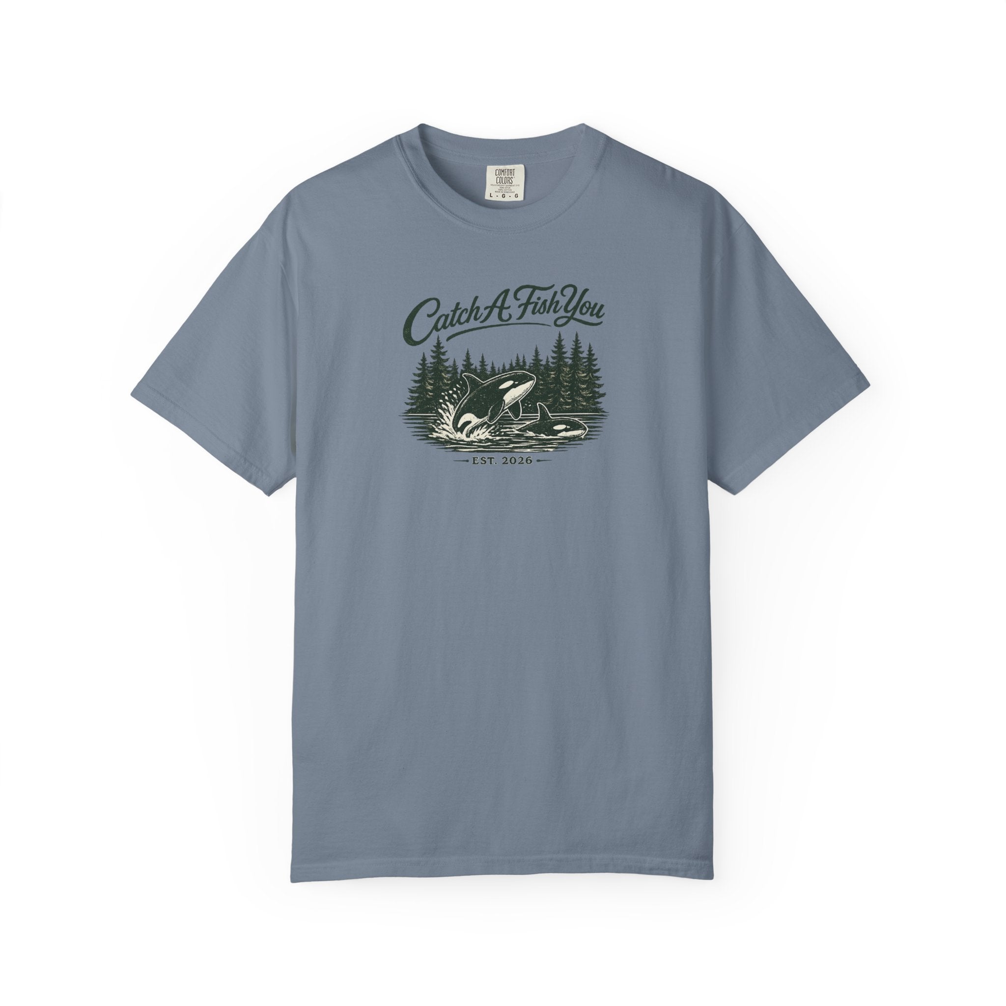 Catch A Fish You T-Shirt — Vintage Fishing Tee with Lake & Pines