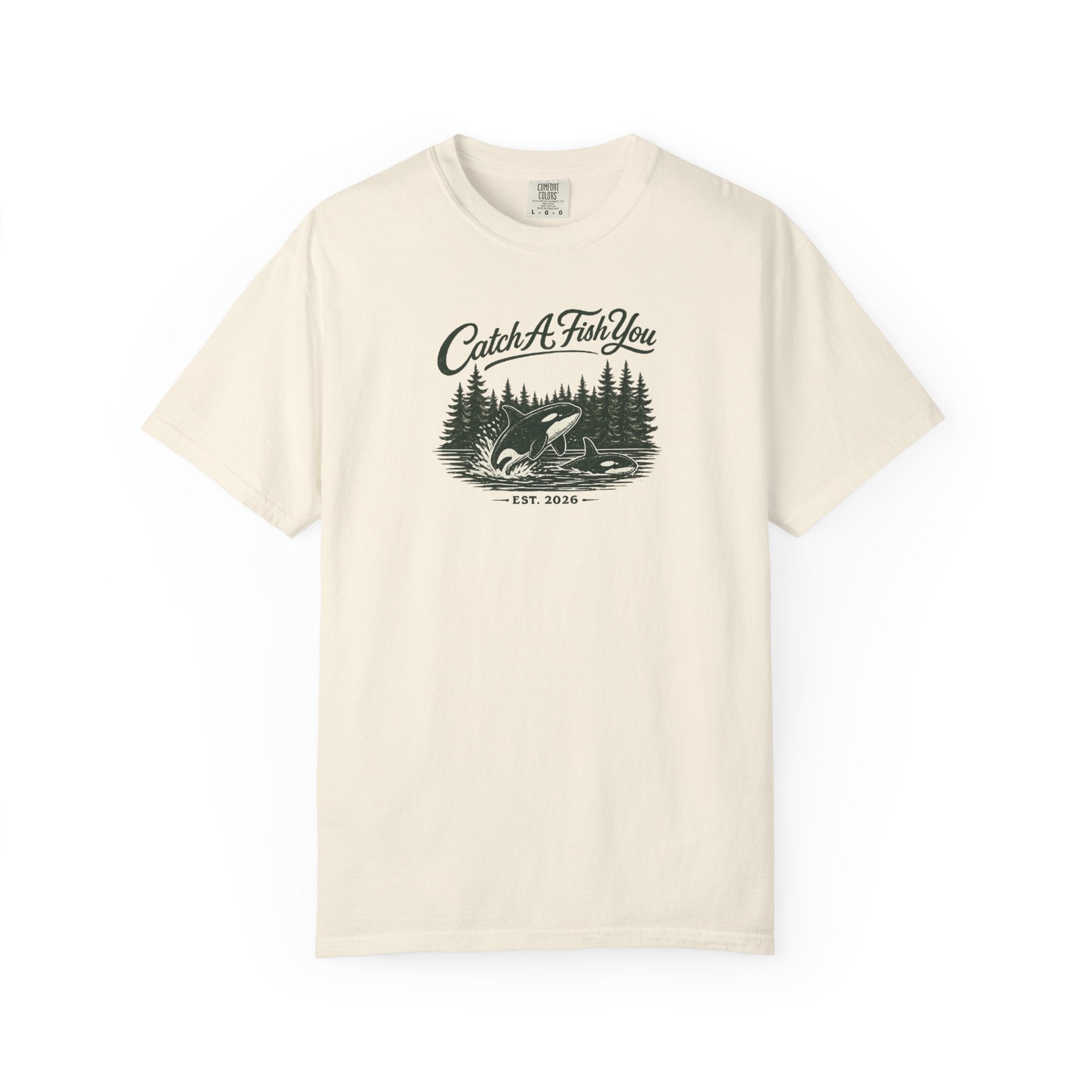 Catch A Fish You T-Shirt — Vintage Fishing Tee with Lake & Pines