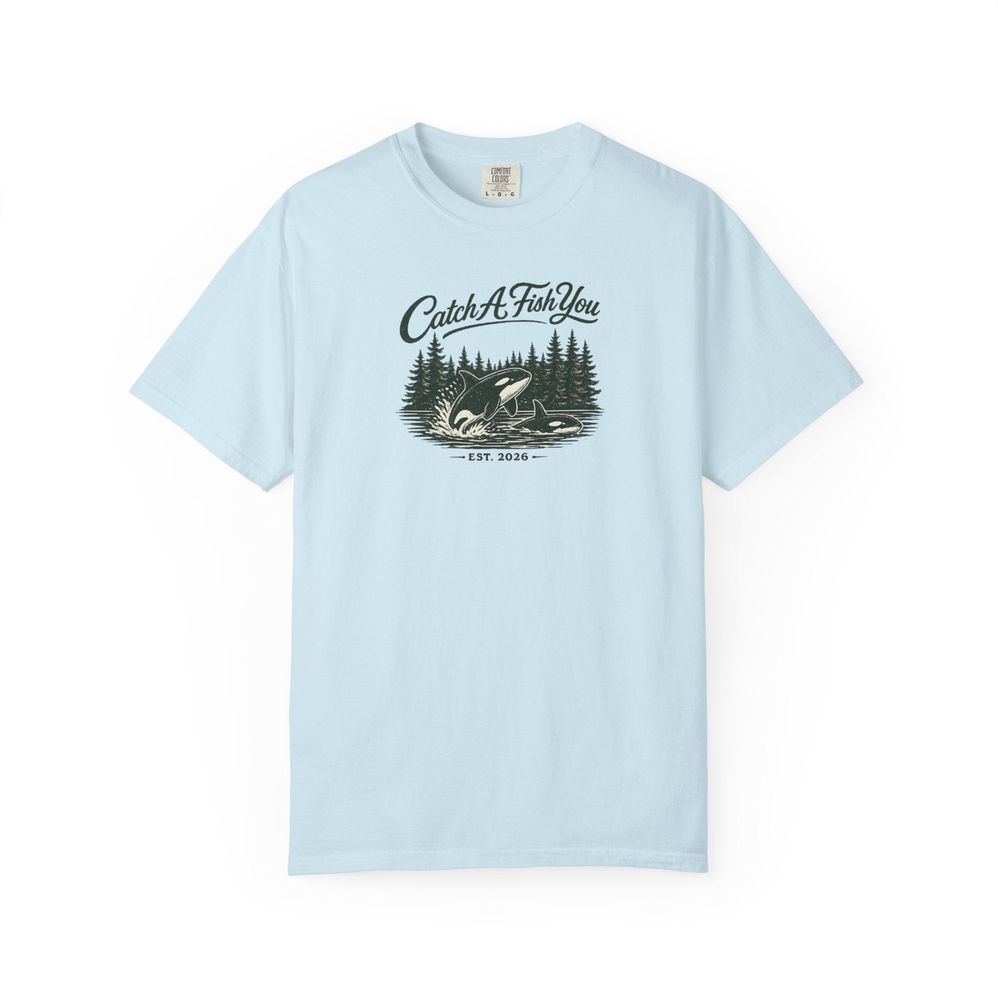 Catch A Fish You T-Shirt — Vintage Fishing Tee with Lake & Pines